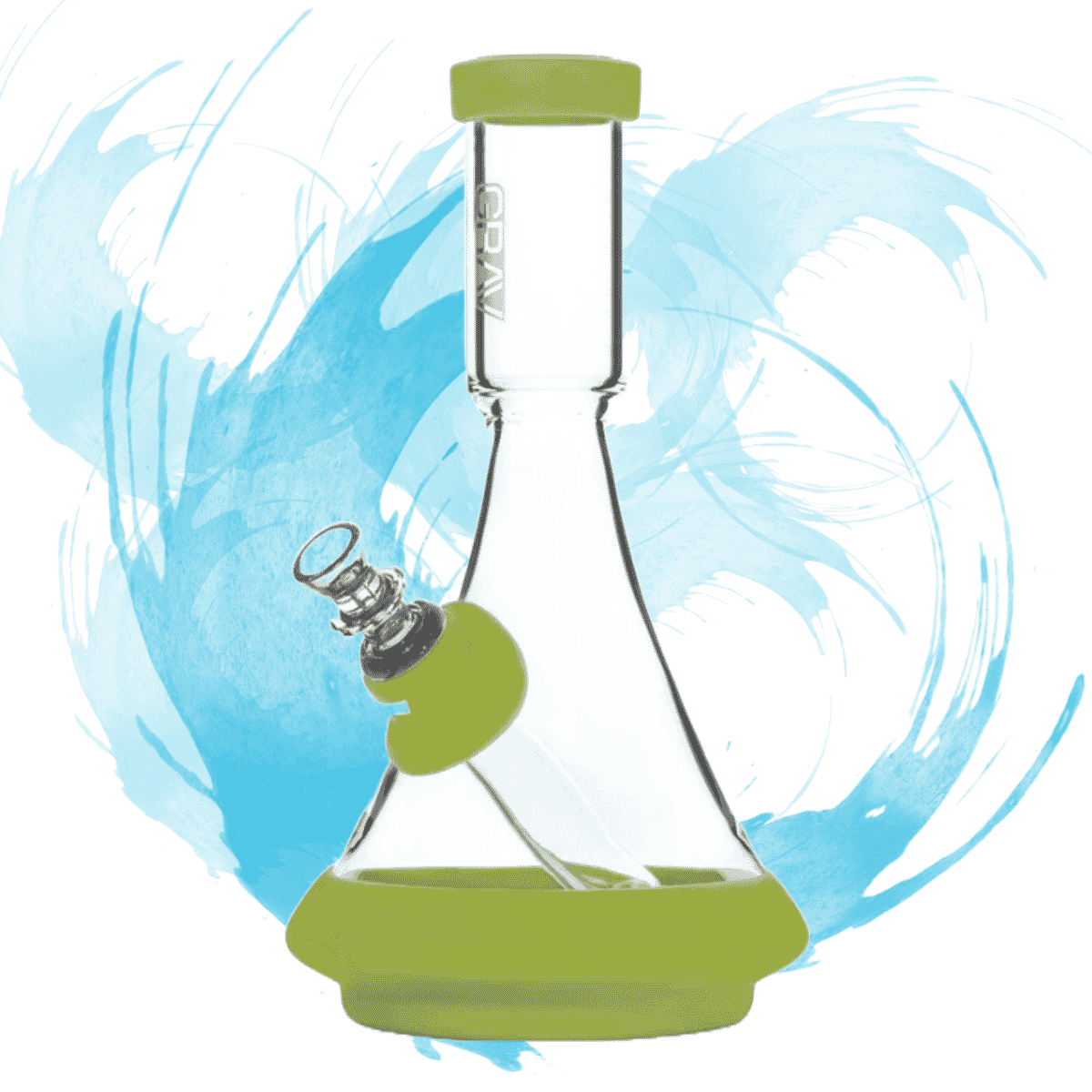 GRAV® Deco Beaker in Silicone – Hybrid glass & silicone beaker bong with a wide base, removable cushions, and easy-clean design for smooth, durable smoking.