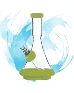 GRAV® Deco Beaker in Silicone – Hybrid glass & silicone beaker bong with a wide base, removable cushions, and easy-clean design for smooth, durable smoking.