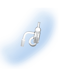 Honey Recycler Quartz Banger with honeycomb insert and bubble cap on a white background