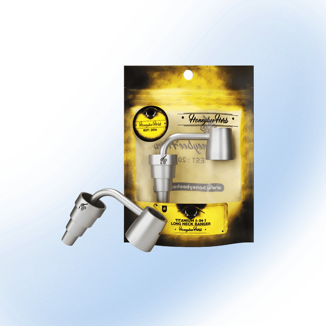 Titanium 6-in-1 Long Neck Banger by Honeybee Herb