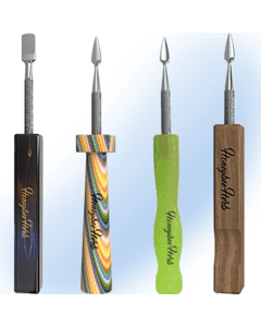 Resin Galaxy Dab Tool with colorful crystal handle options by Honeybee Herb