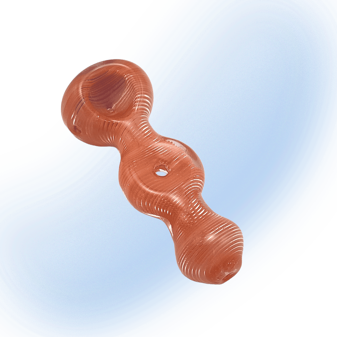 4.5" Thick Donut Hole Honeycomb Spoon | Spiral Frit Glass Pipe