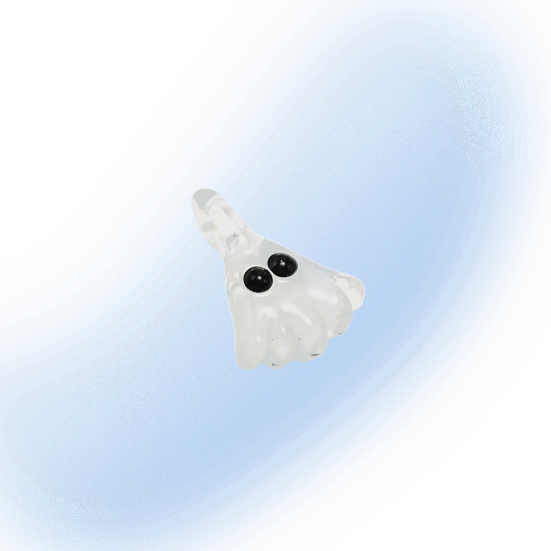 Ghost Glass Pendant by J Walker Glass | Handmade 1.5" Glass Ghost
