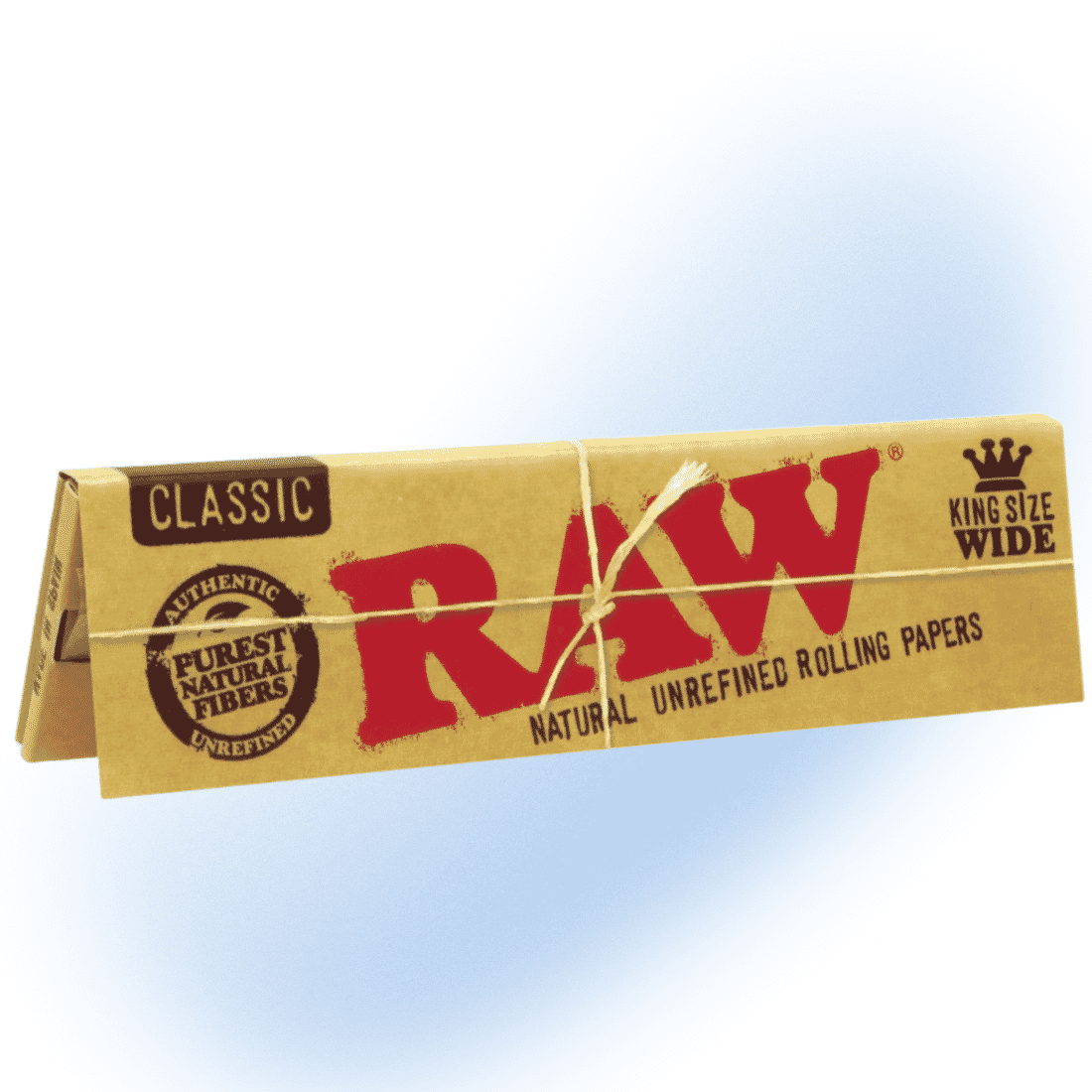 RAW King Size Wide Rolling Papers booklet, natural and eco-friendly