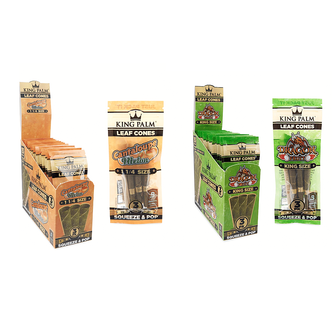 King Palm Flavored Hemp Cones with Cantaloupe and Melon Terpenes