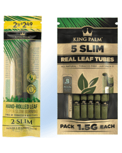 Pack of two King Palm natural leaf wraps displayed on a natural backdrop