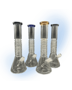 Large Ribbed Glass Beaker Bong