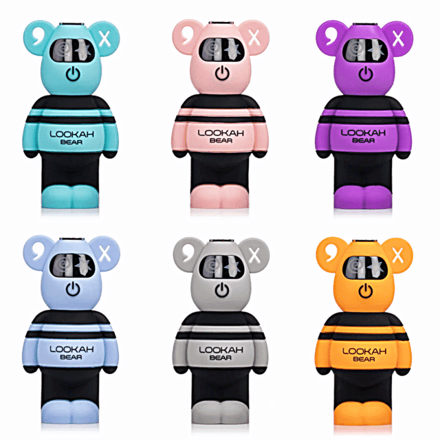 Lookah Bear 510 cartridge vaporizer in various colors