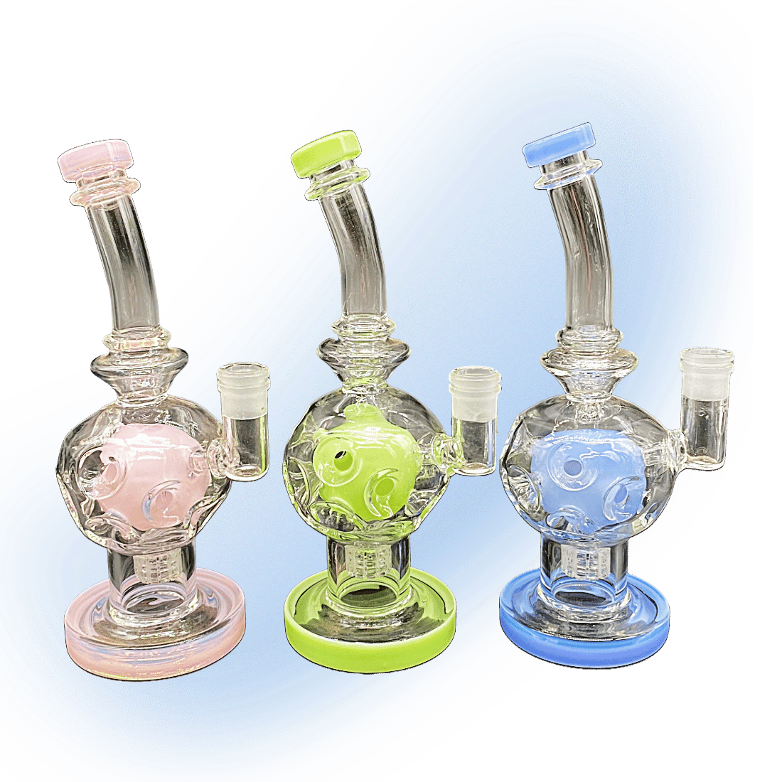 Large Eggo Colored Glass Dab Rig - Assorted Colors