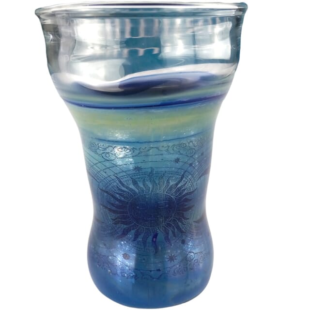 Custom-image glass drinking vessel by Artist Pipes