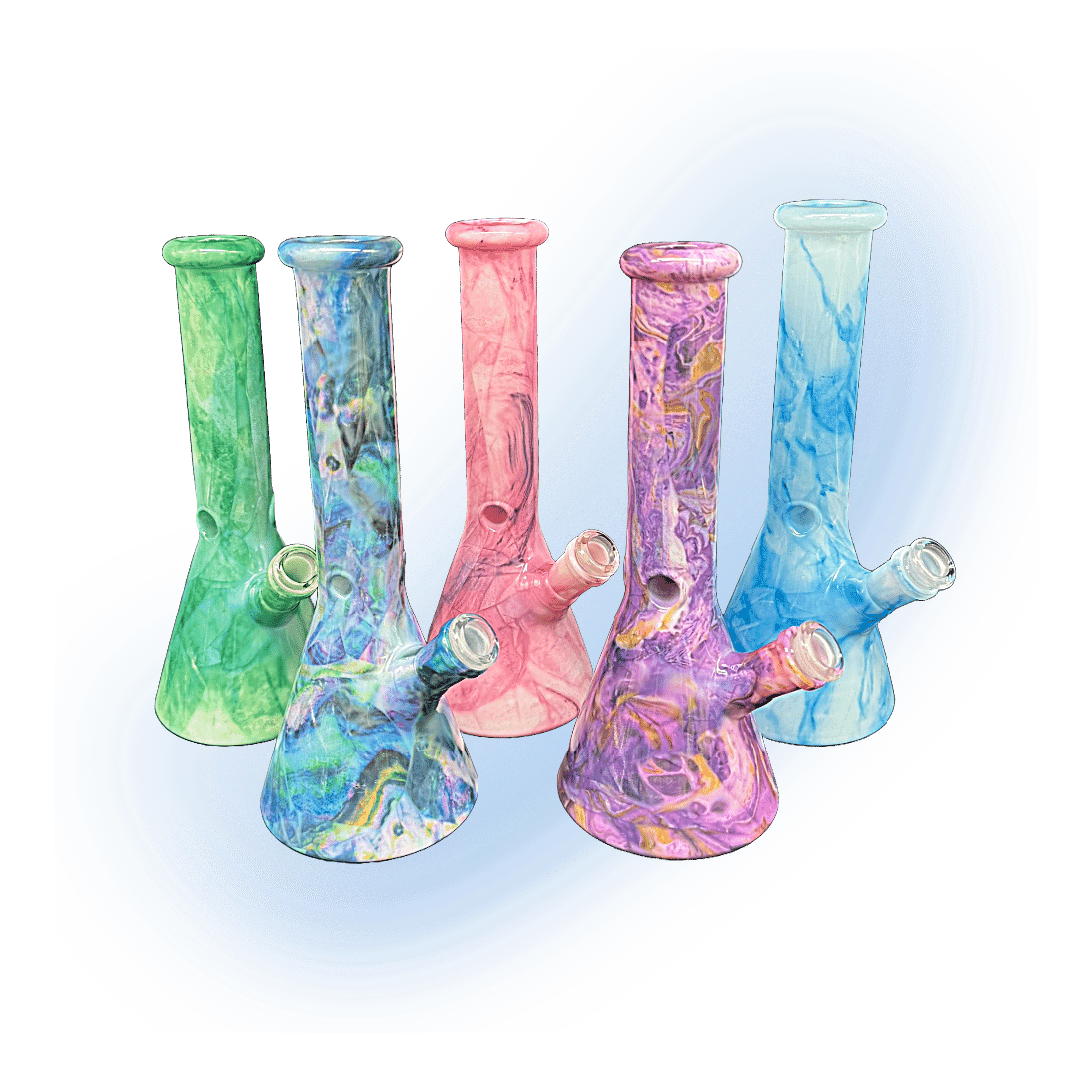 10 Inch Marble Glass Beaker Bong | 38mm