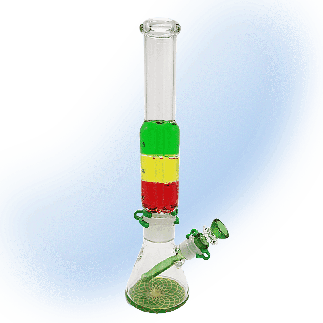 Freezable Glycerin Neck Thick Glass Bong - 14.5"