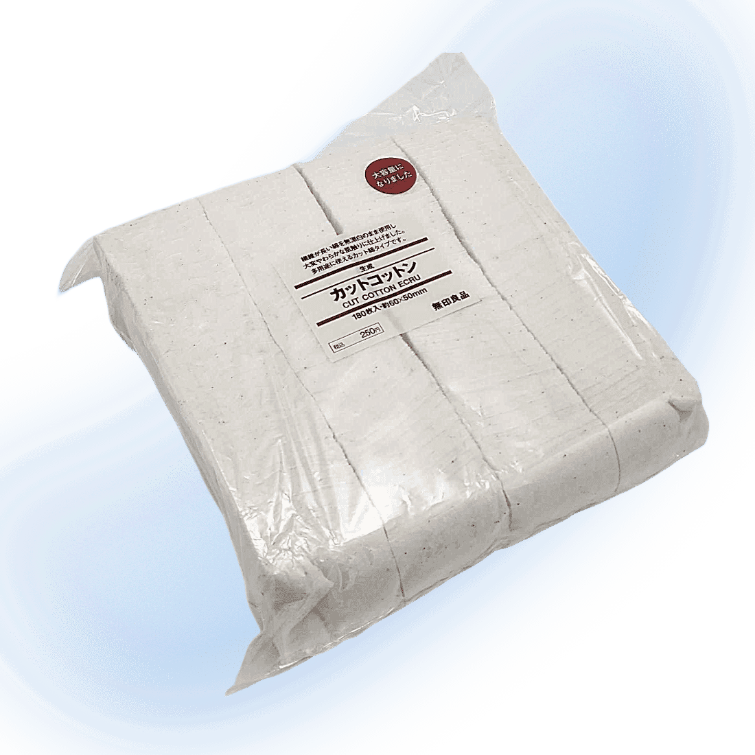 Muji Organic Japan Cotton 180 Pack | 100% Unbleached Long-Fiber Cotton