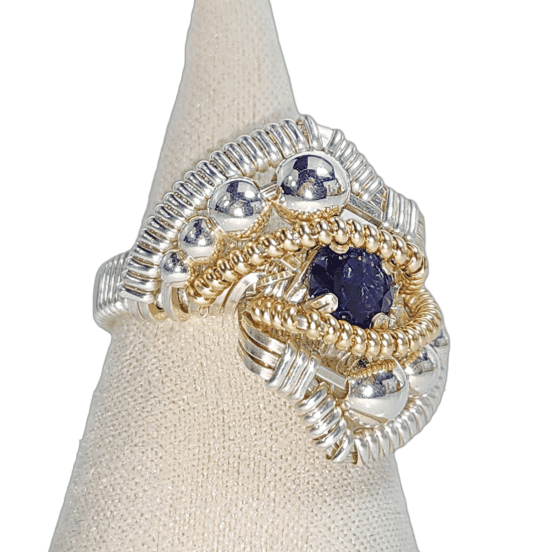 Mini Future Tech Gem Ring Wrap by J Burruss | Blue Iolite