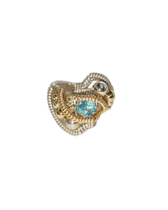 Mini Gemstone Wire Wrap Ring by J Burruss | Blue Apatite