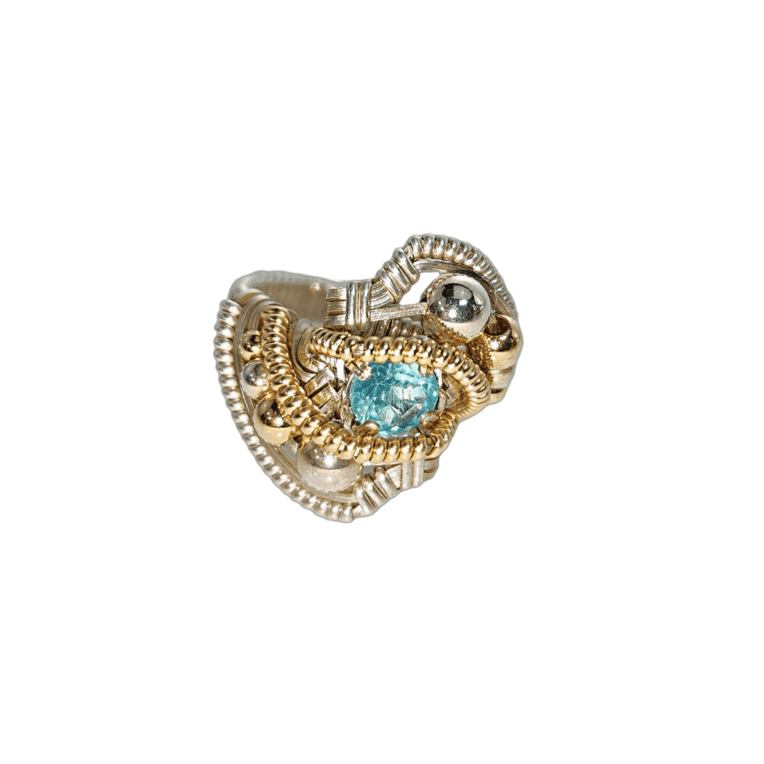 Mini Gemstone Wire Wrap Ring by J Burruss | Blue Apatite