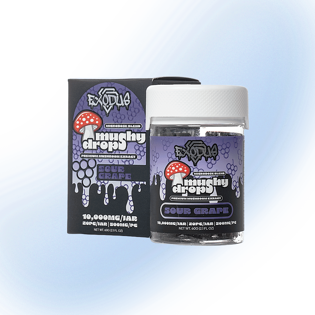 Exodus Mushy Drops Microdose Blend Extract 20 Count Jar | 10,000 MG