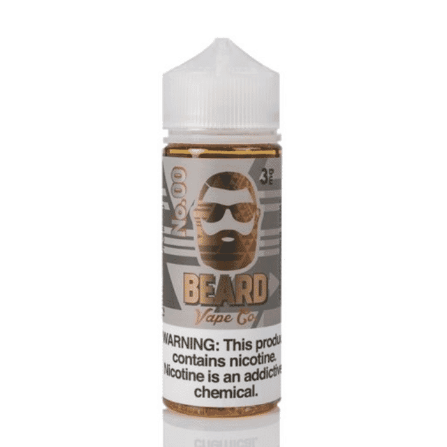 bottle of beard vape co's no 00 freebase e liquid. Cappuccino Tobacco. Yum