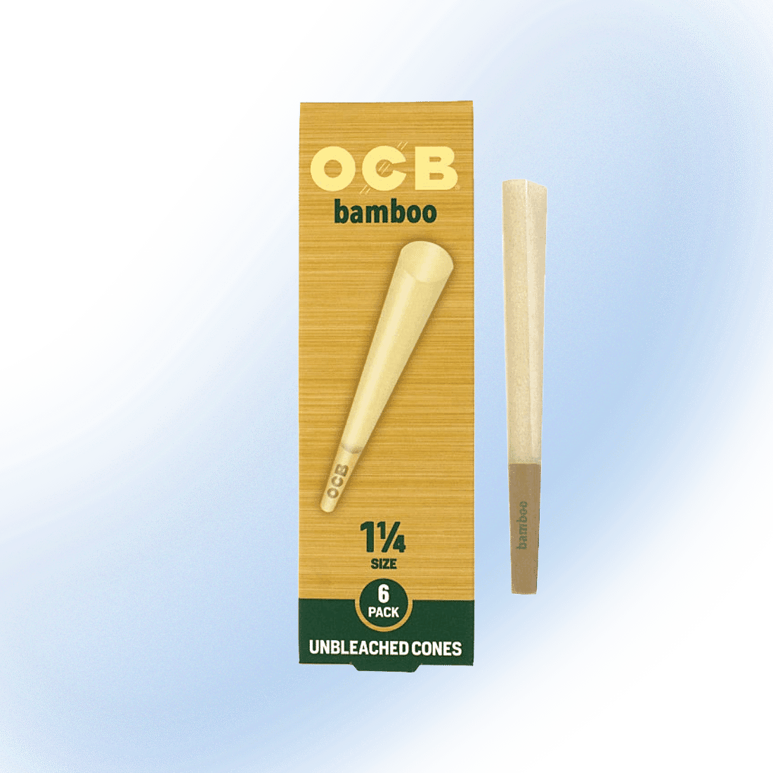 OCB Bamboo Unbleached Cones 6 Pack | 1 1/4 Size