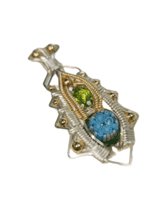 Future Glass Wire Wrap Gem Necklace Pendant by J Burruss
