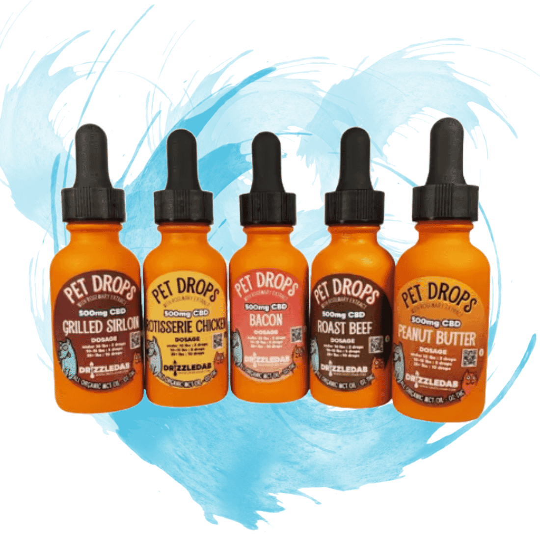 Drizzledab CBD Pet Tincture assorted flavors 