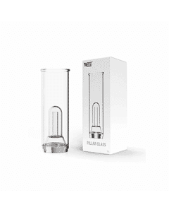 Yocan Pillar Smart E-Rig Replacement Glass on display.