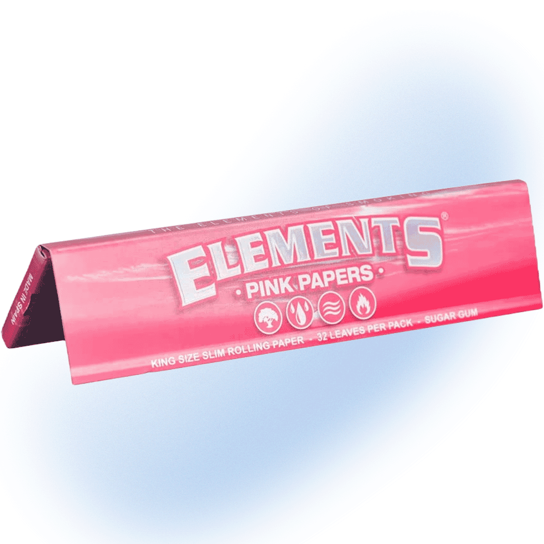 Elements Pink Rolling Papers and Cones made from natural rice paper in eco-friendly packaging