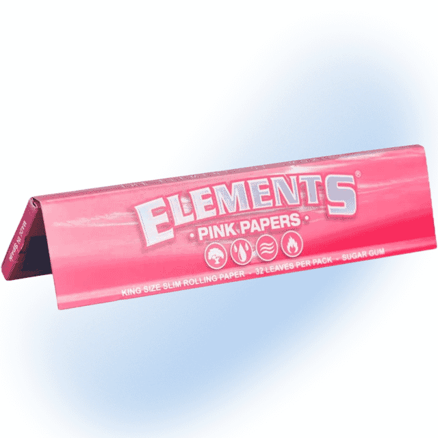 Elements Pink Rolling Papers and Cones made from natural rice paper in eco-friendly packaging