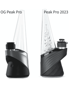 puffco peak pro original edition on left and puffco peak pro 2023 edition on right