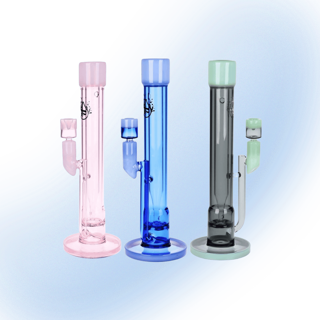 Pulsar Transporter Kicked Straight Tube Glass Water Pipe - 14in - 14mm F
