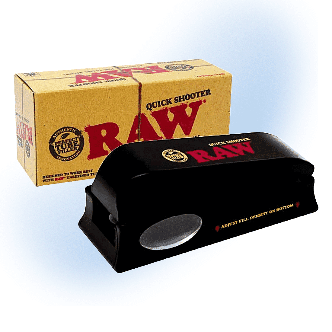 RAW Quick Cone Shoot king size cone rolling machine on a white background.