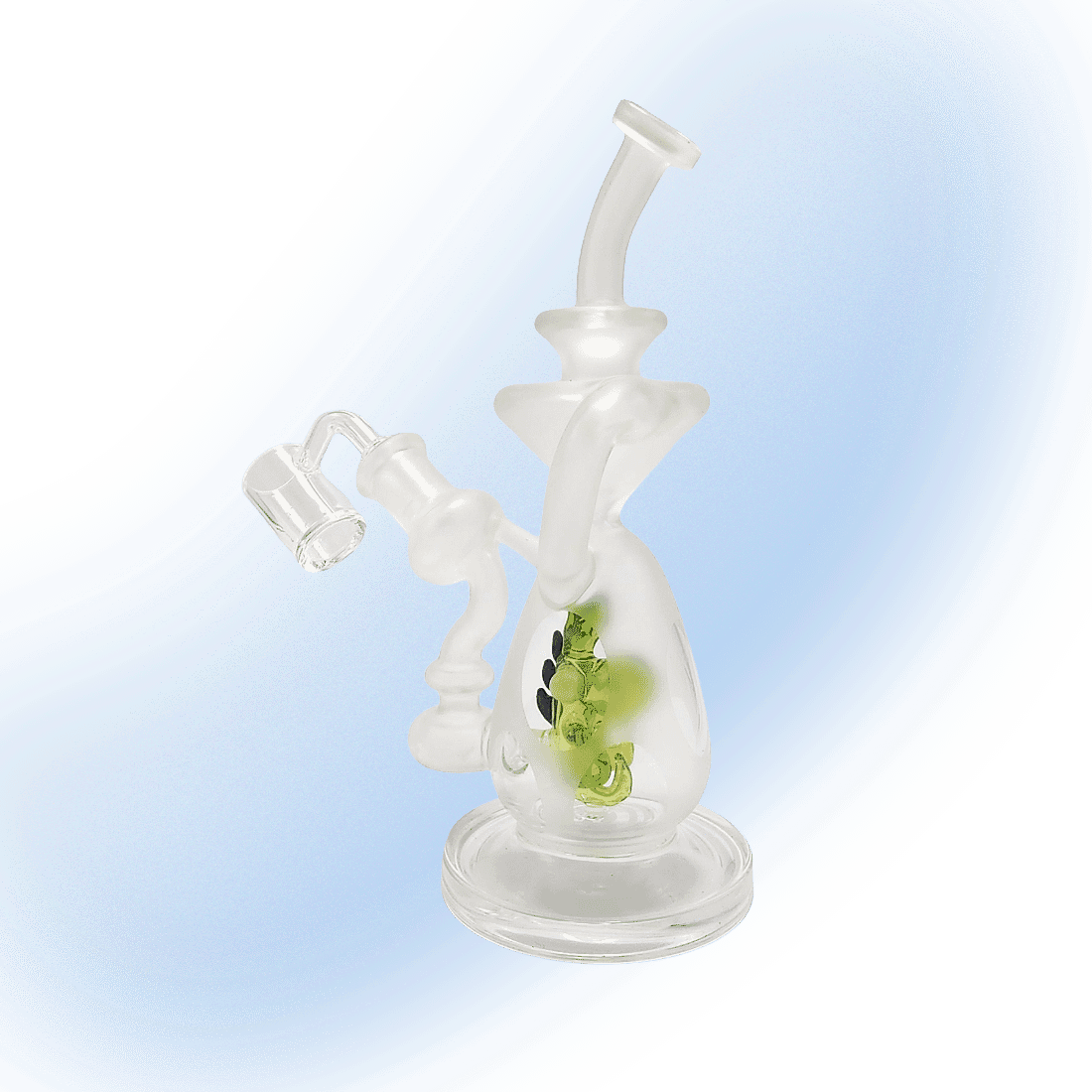 7" Sandblasted Baby Dinosaur Glass Recycler