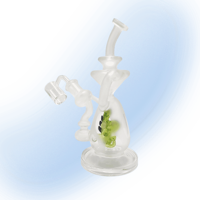 7" Sandblasted Baby Dinosaur Glass Recycler