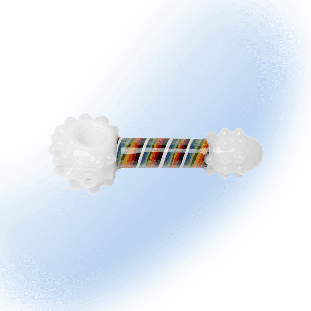 Rainbow Spoon Pipe - White / Rainbow | Human Grade