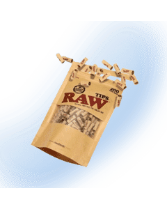 RAW Pre-Rolled Tips | 200 Count Bulk Bag | Natural Unbleached Filter Tips
