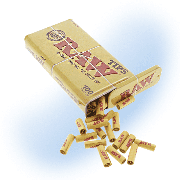 RAW Pre-Rolled Tips tin with 100 tips