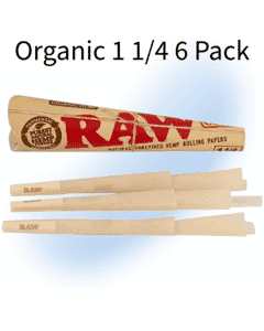 RAW Organic Hemp Cones natural color pre-rolled with paper straw