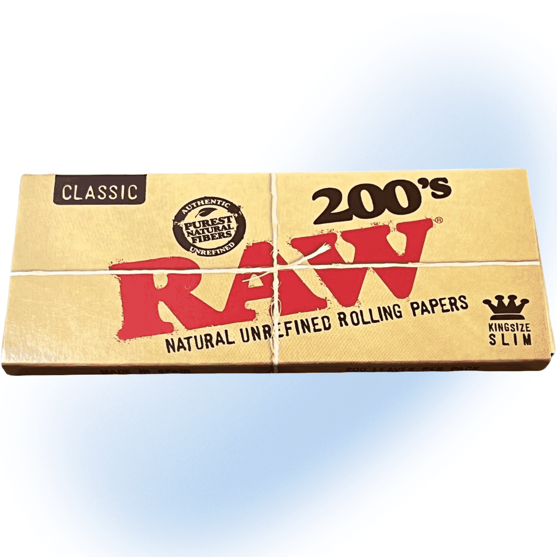 Package of RAW Classic Rolling Papers 200s King Size Slim with RSV Scoop Card.