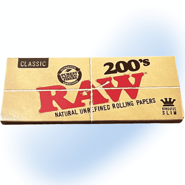 Package of RAW Classic Rolling Papers 200s King Size Slim with RSV Scoop Card.