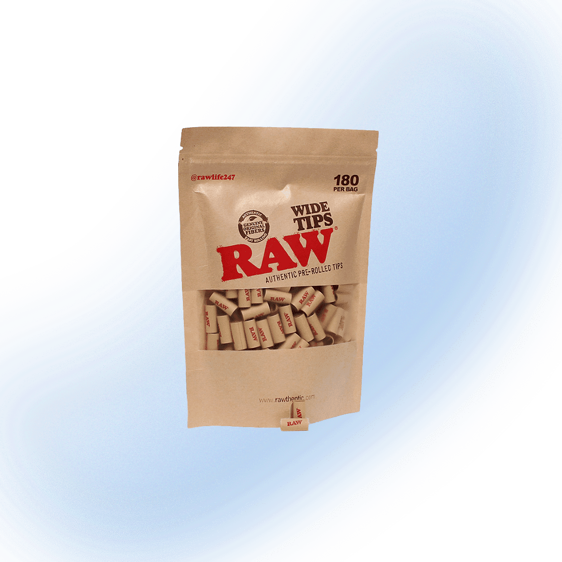Raw Pre Rolled 180 Count Bag - Wide Tips