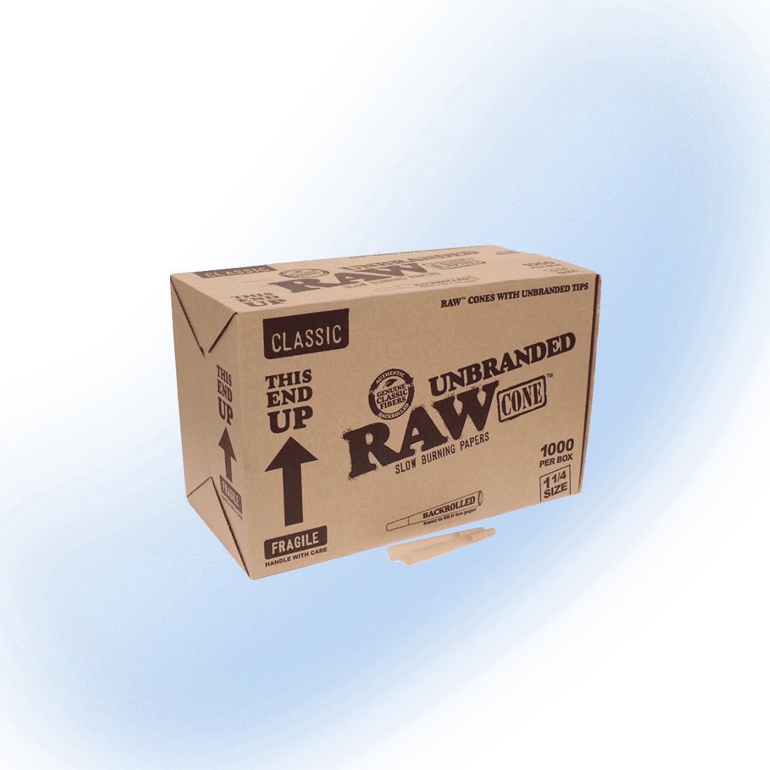 Raw Unbranded Classic Cones 1 1/4 - 1000ct Box