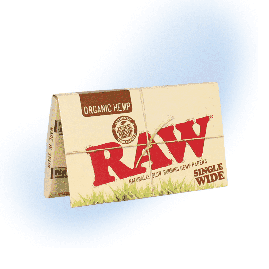 Pack of 100 RAW Organic Single Wide Rolling Papers, natural and eco-friendly.