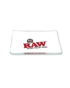 RAW Mini Glass Rolling Tray with sleek design and durable