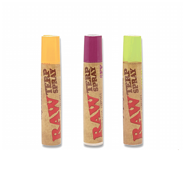 Bottle of RAW Cannabis-Native Terpene Spray for enhancing the flavor of smoking papers and herbs.