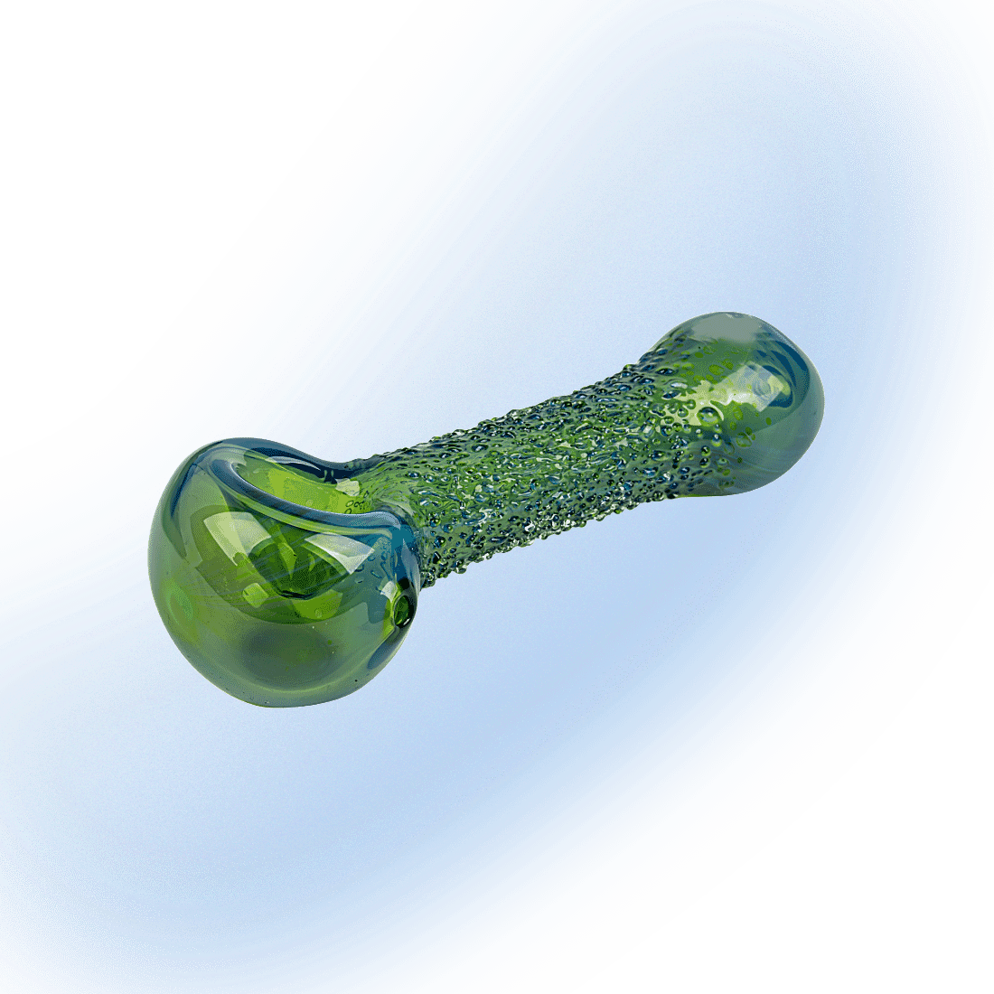 4.5" Cabo Glass Spoon With Pouch | Red Eye Glass - Green