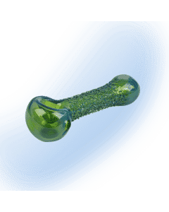 4.5" Cabo Glass Spoon With Pouch | Red Eye Glass - Green