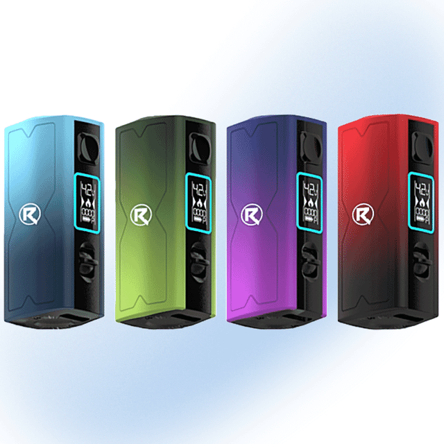 RIDDLES REVET 510 thread battery with digital screen and USB-C port.