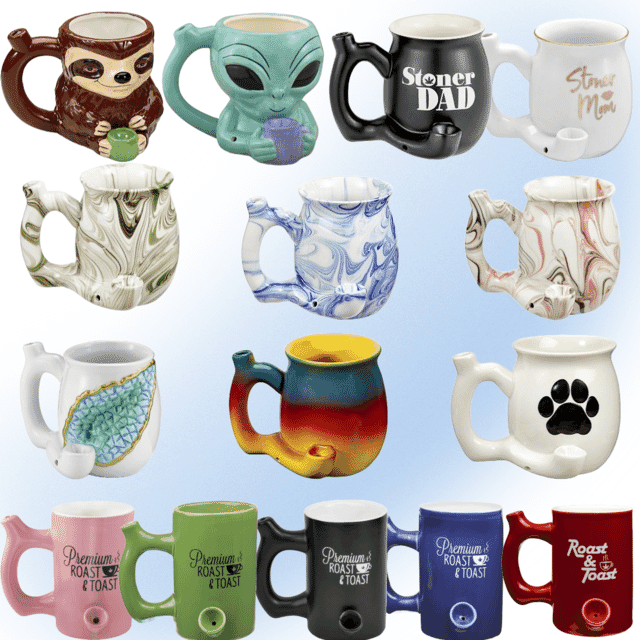 Fashioncraft Wake and Bake Mug with built-in cannabis pipe