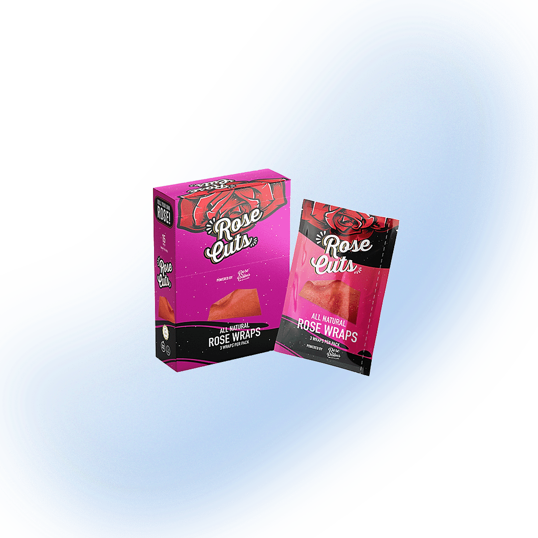 Rose Cuts - Pink Rose Blunt Wraps 3 Pack