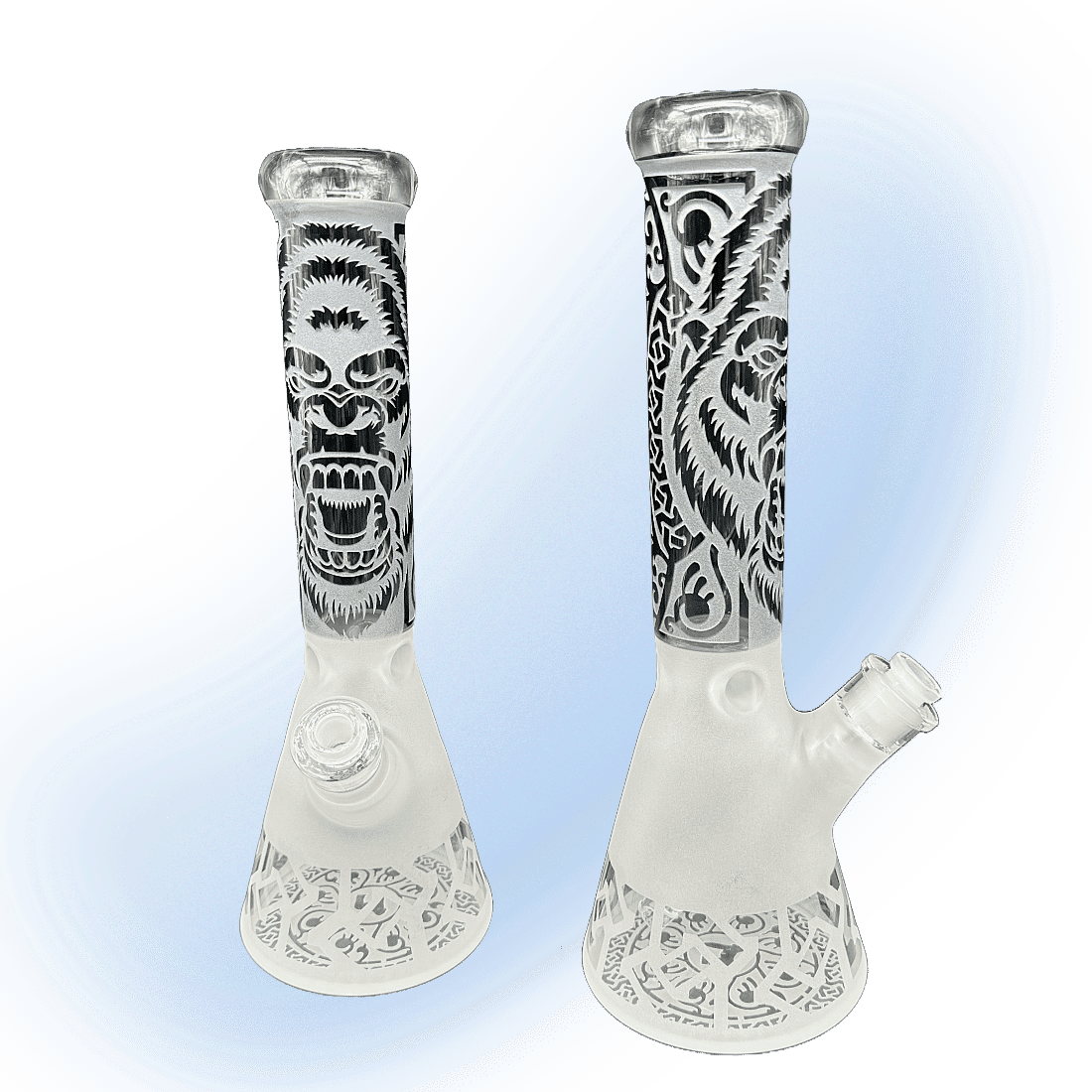 Sandblasted Gorilla Glass Beaker Bong